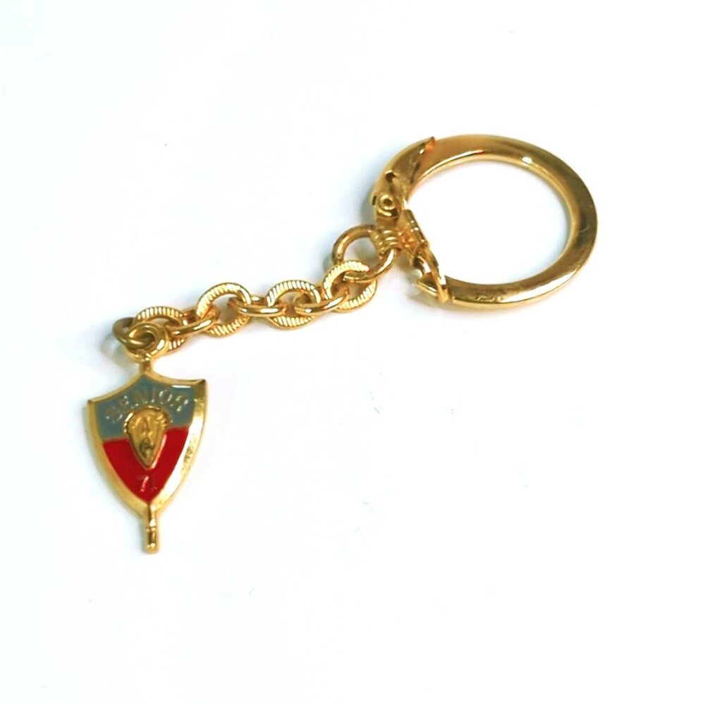Vintage Jostens Gold-Tone Class of 71 Enamel Shield Keychain Senior Insignia